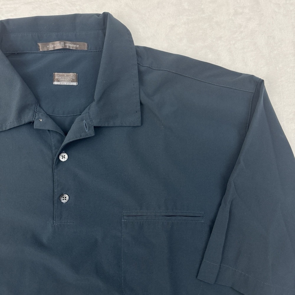 Nike Tiger  Woods short sleeve Polo Men's Dark Blue Performance L dri fit